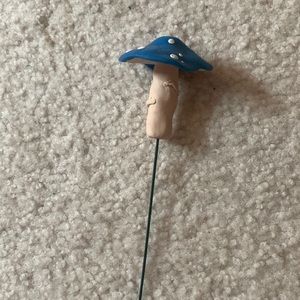 Blue mushroom potted plant decor